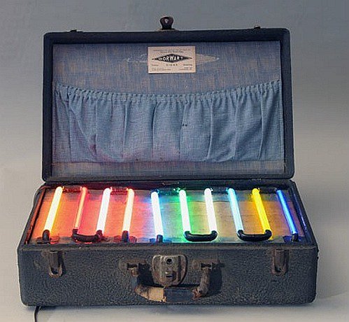 Neon Salesman samples case