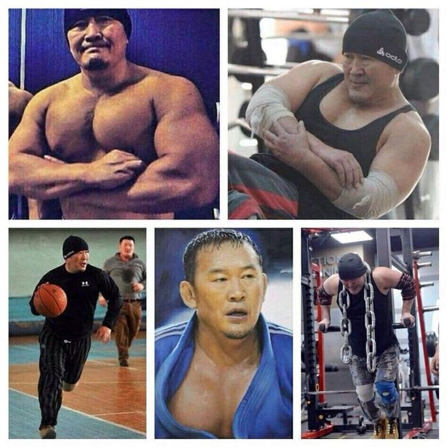 Tsakhiagiin Elbegdorj, the President of Mongolia is in real tough looking shape.