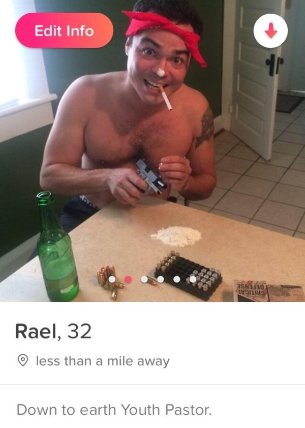 tinder pastor - Edit Info ASN3330 W31113 Rael, 32 o less than a mile away Down to earth Youth Pastor.