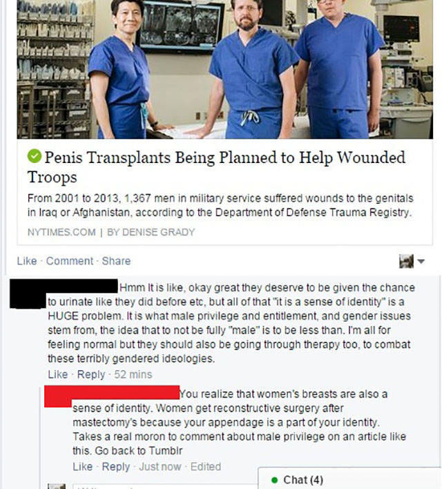 funny social justice warrior quotes - Penis Transplants Being Planned to Help Wounded Troops From 2001 to 2013, 1,367 men in military service suffered wounds to the genitals in Iraq or Afghanistan, according to the Department of Defense Trauma Registry. N