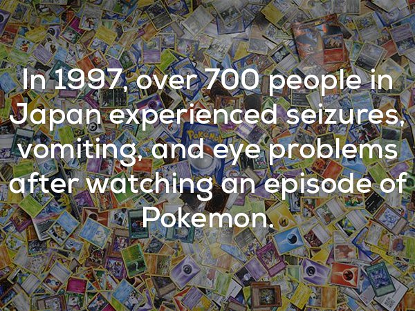 waste - Wara Pokon In 1997, over 700 people in Japan experienced seizures, .vomiting, and eye problems after watching an episode of Pokemon.