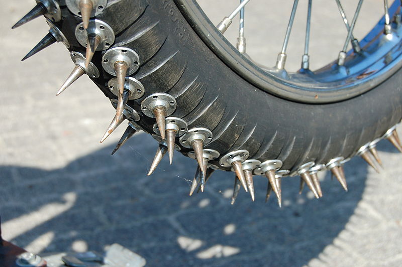 This is the tire of an ice racer