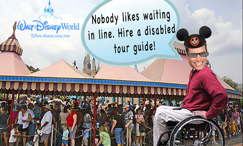 Disney parks allowed people with wheelchairs to cut in line with 6 guests, which led to the formation of a black-market where the rich could hire disabled tour guides.