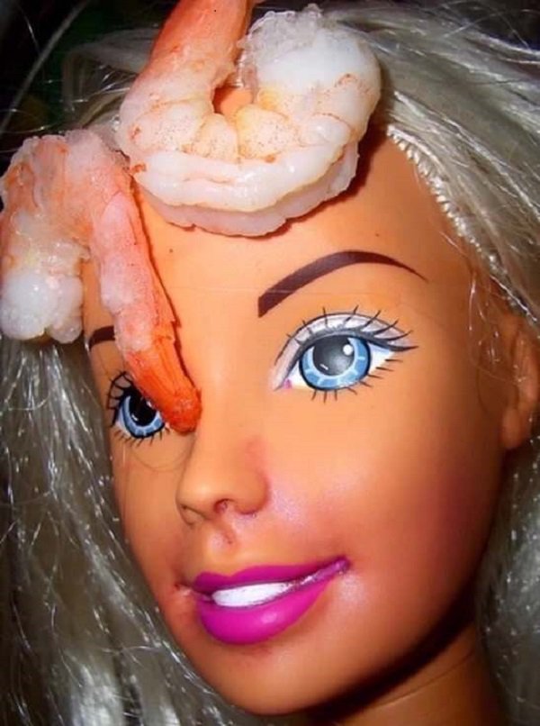 wtf shrimp on barbie meme