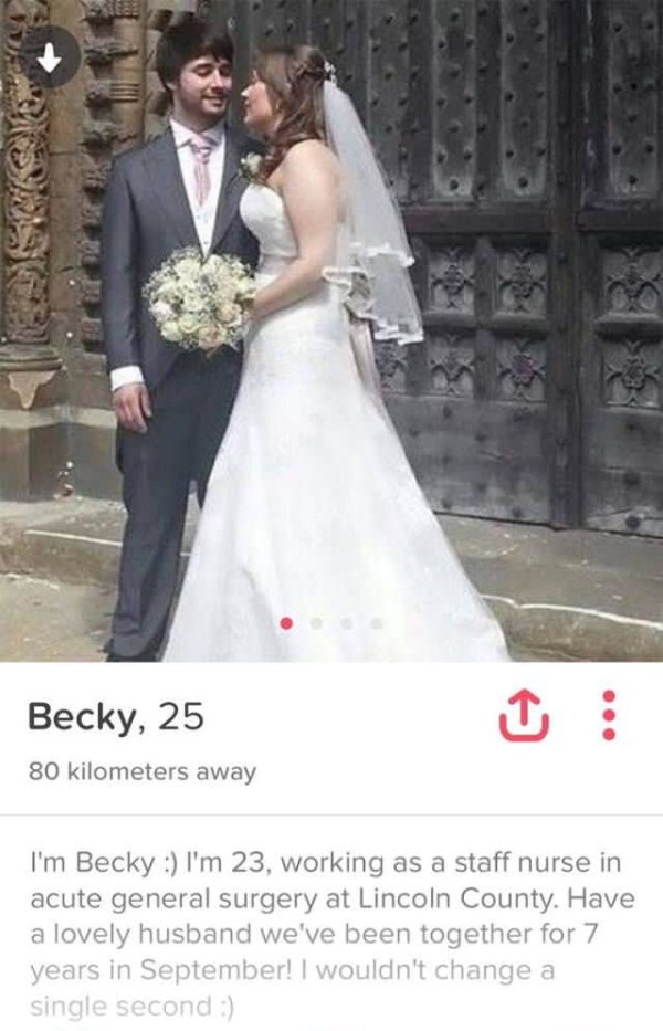 gown - Becky, 25 80 kilometers away I'm Becky I'm 23, working as a staff nurse in acute general surgery at Lincoln County. Have a lovely husband we've been together for 7 years in September! I wouldn't change a single second