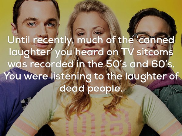 creep facts - Until recently, much of the canned laughter' you heard on Tv sitcoms was recorded in the 50's and 60's. You were listening to the laughter of dead people.
