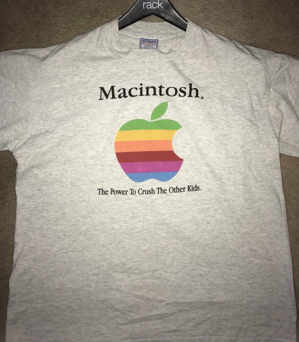Thrift shop shirt of Macintosh