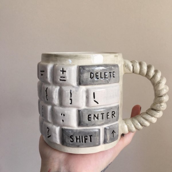 Find at a thrift shop of a keyboard mug