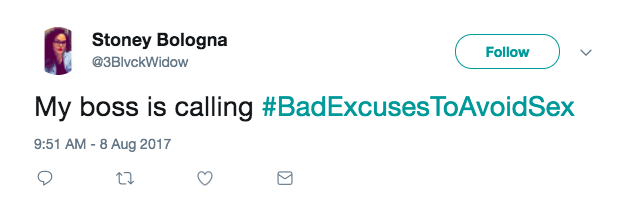 25 bad excuses to avoid sex