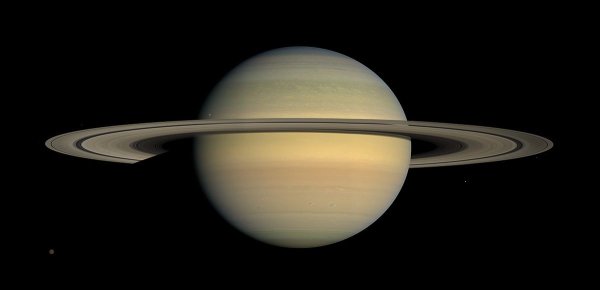 That Saturn has such a low density that it could float on water.