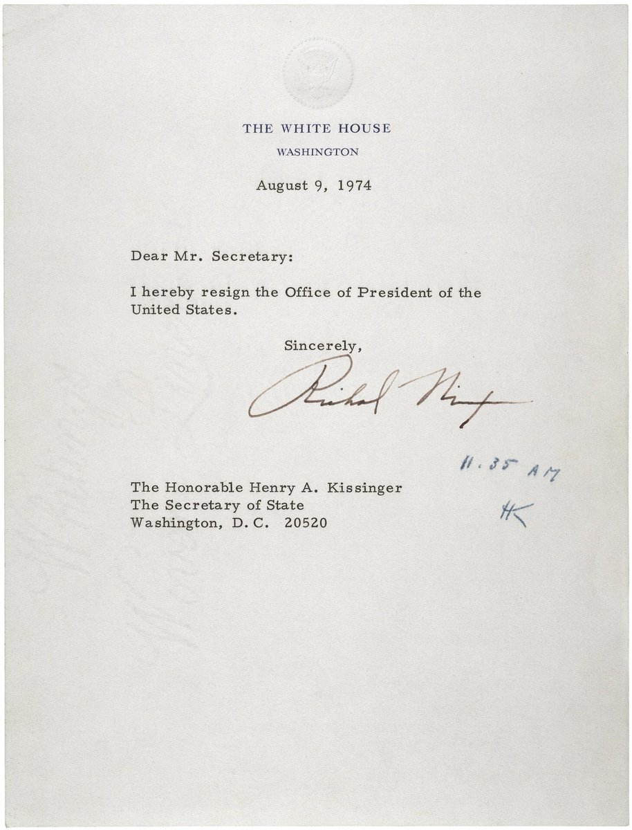 Nixon’s Resignation Letter.