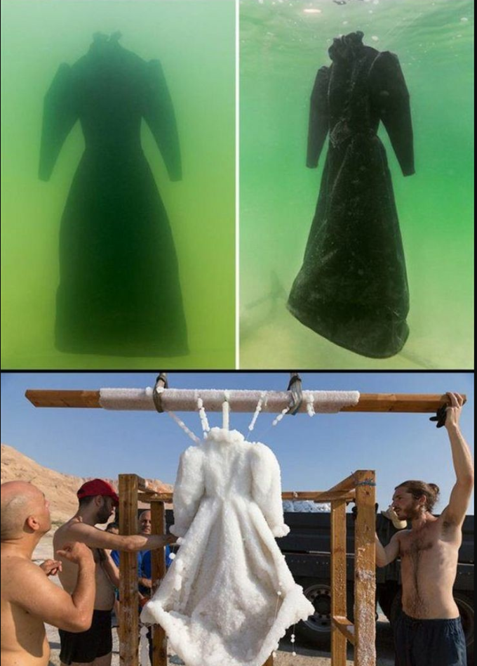 An Artist Left A Dress In The Dead Sea For Two Years.