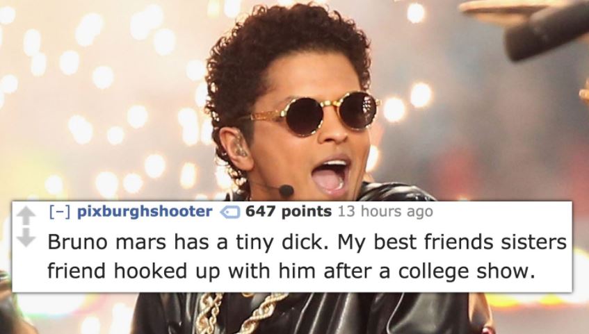 Inside tip, or lack there of, about Bruno Mars