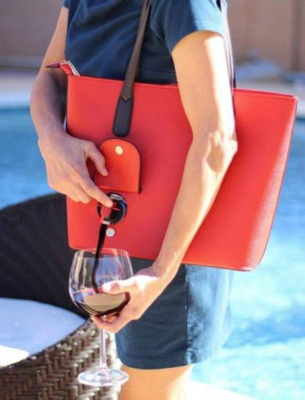 cool product wine in handbag