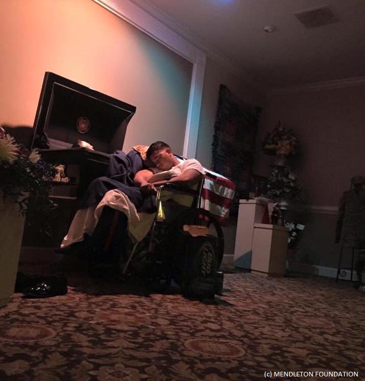 Marine spends one last night with his best friend after his plane ticket was donated to get him there