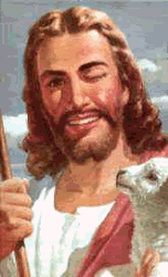 GIF of winking Jesus giving you the thumbs up gesture.