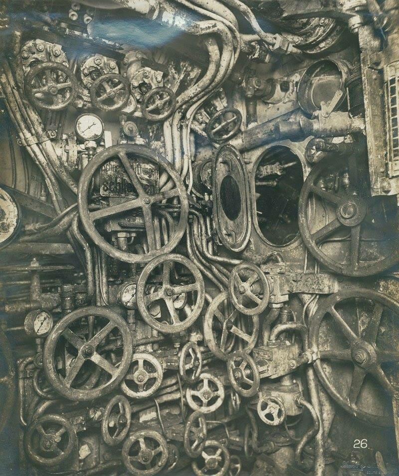 A German submarines control room in 1918