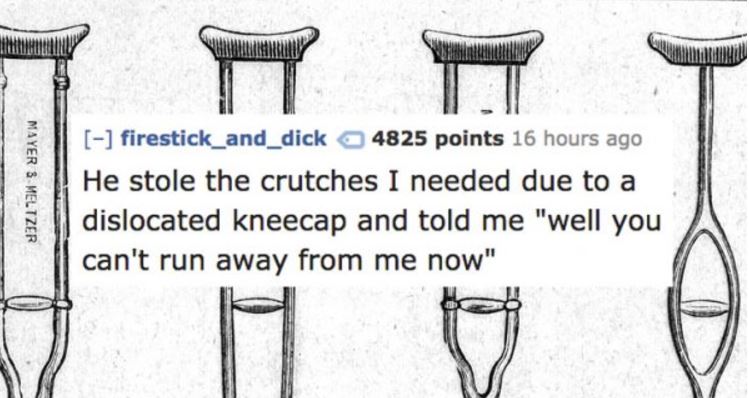 cartoon - Mayer 3 Meltzer firestick_and_dick 4825 points 16 hours ago He stole the crutches I needed due to a dislocated kneecap and told me "well you can't run away from me now"