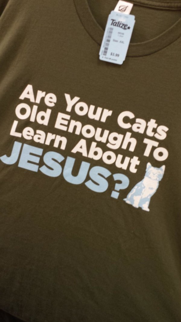 t shirt - Talize 33 Are Your Cats Old Enough To Learn About Jesus?