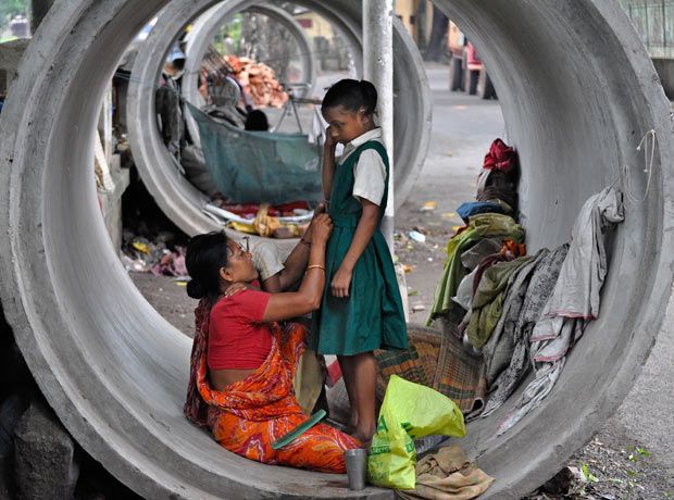 Pipe Slum in India