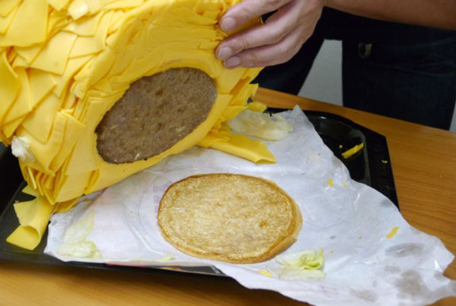 Believe it or not, there was actually a burger patty underneath all that cheese.