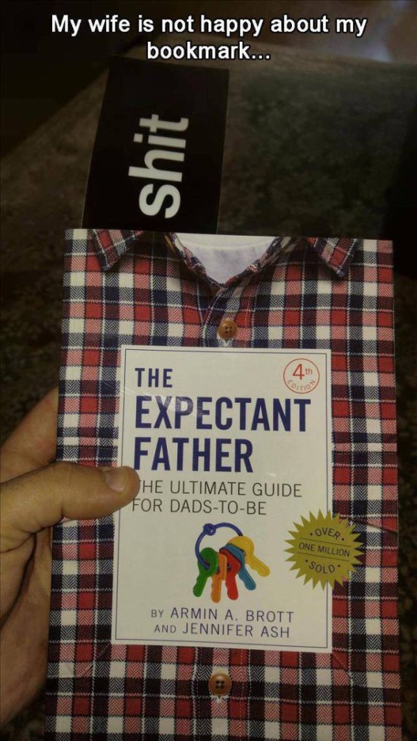 Funny bookmark for parenting book