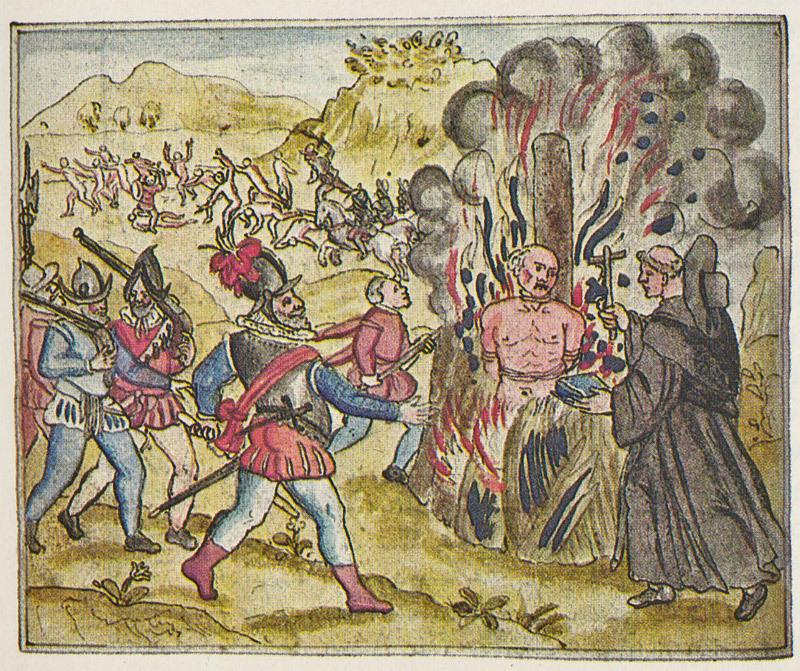 Before being burned alive by the Spaniards, chief Hatuey was asked if he wanted to accept Christianity and go to heaven. Hatuey asked if Spaniards go to heaven, to which the priest that they do. Hatuey then stated that he’d rather go to hell where he wouldn’t see such cruel people.