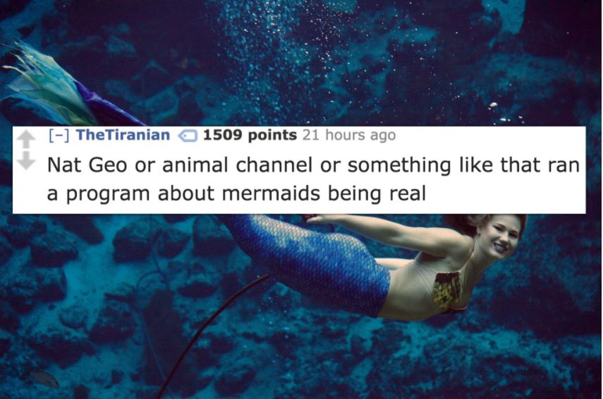 Claim that Nat Geo or Animal channel did a show about mermaids being real