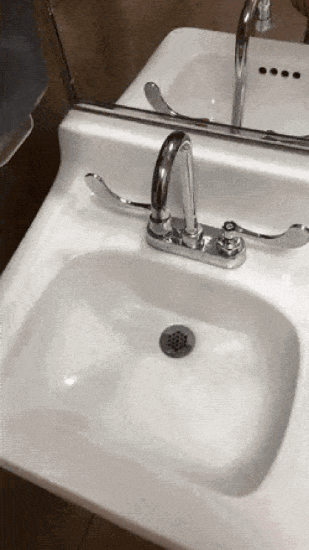 Motion sensing paper towel that clogs up the sink.
