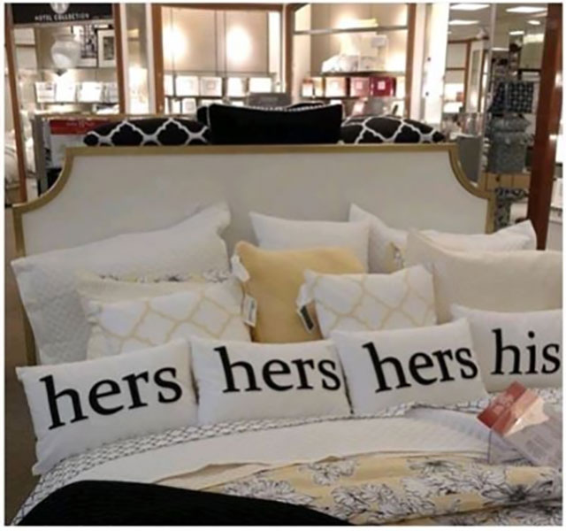 Lame joke of how the girl has more than half the bed.