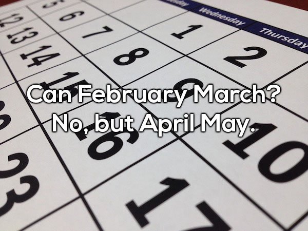 Dad joke about February March April May