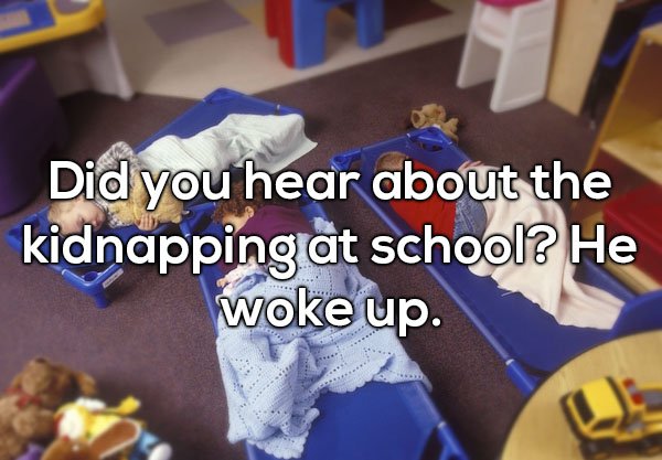 Funny dad joke about kidnapping at the school