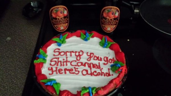 getting laid off cakes - o pougos Heres alcohd.