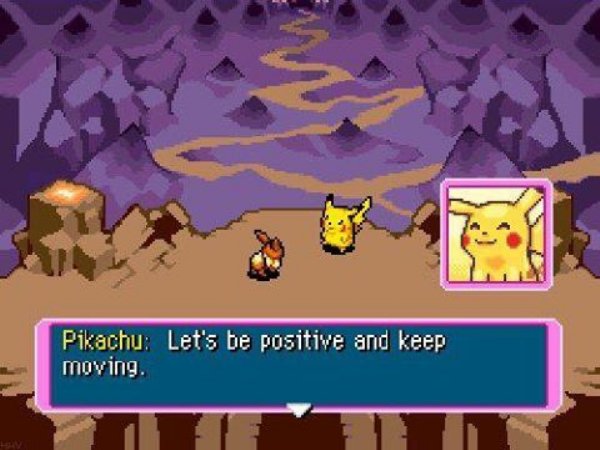 wholesome meme pokemon mystery dungeon happy gif - Pikachu Let's be positive and keep moving.