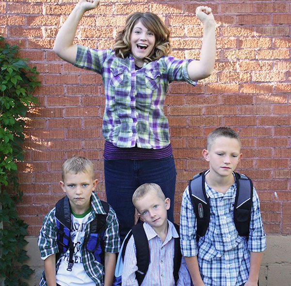 first day of school mom - .
