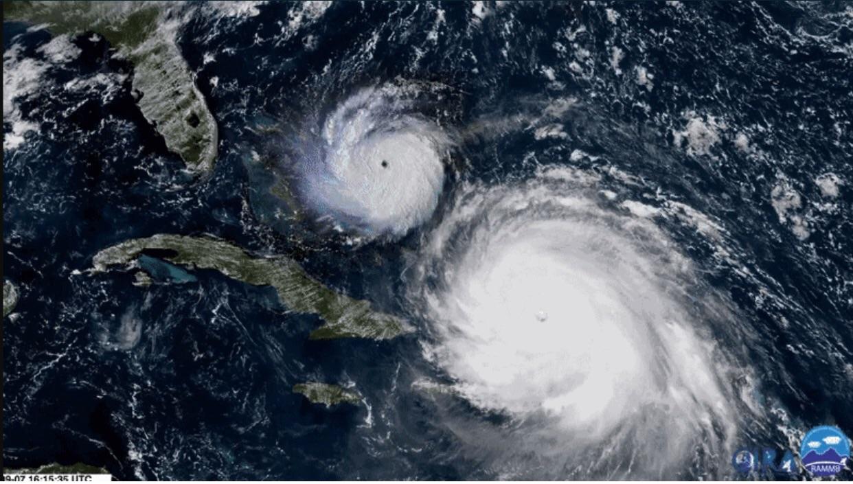 Side by side comparison of Hurricane's Imra and Andrew.