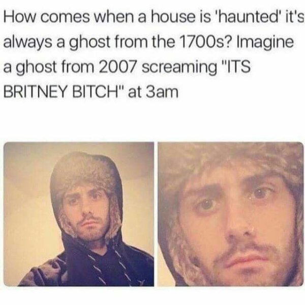 Meme about how haunted houses are never from 2007