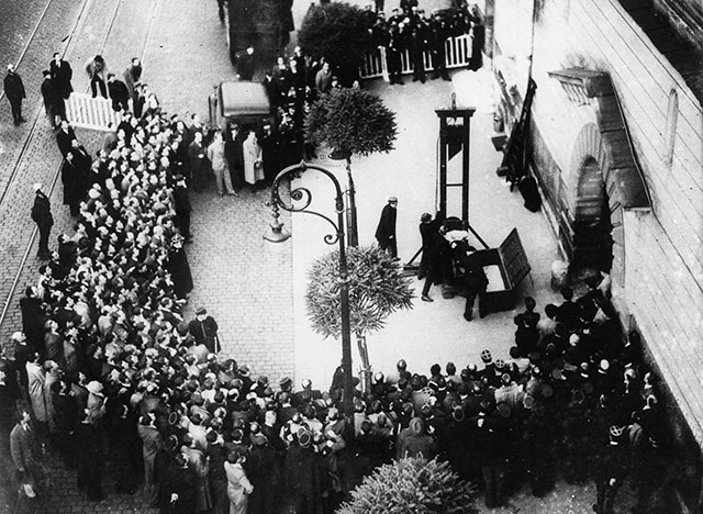 Last public guillotining in France (Eugen Weidmann), an event witnessed by the actor Christopher Lee. 17 June 1939