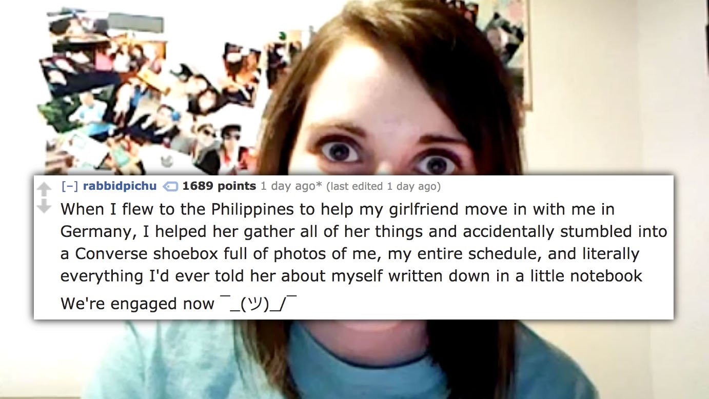 over girlfriend meme - rabbidpichu 1689 points 1 day ago last edited 1 day ago When I flew to the Philippines to help my girlfriend move in with me in Germany, I helped her gather all of her things and accidentally stumbled into a Converse shoebox full of