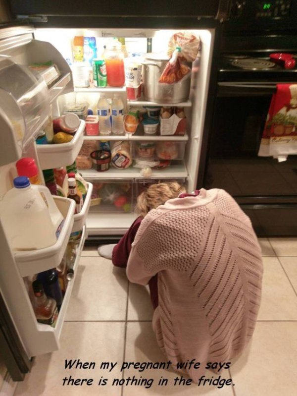 nothing in the fridge - When my pregnant wife says there is nothing in the fridge.