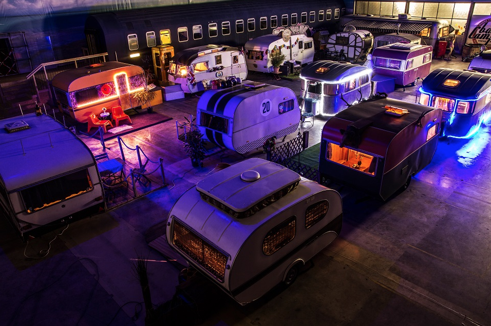 Hostel in Germany is an indoor vintage RV park