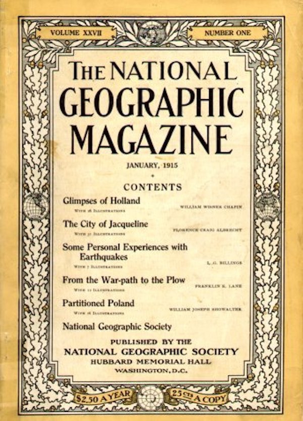 First cover of National Geographic magazine