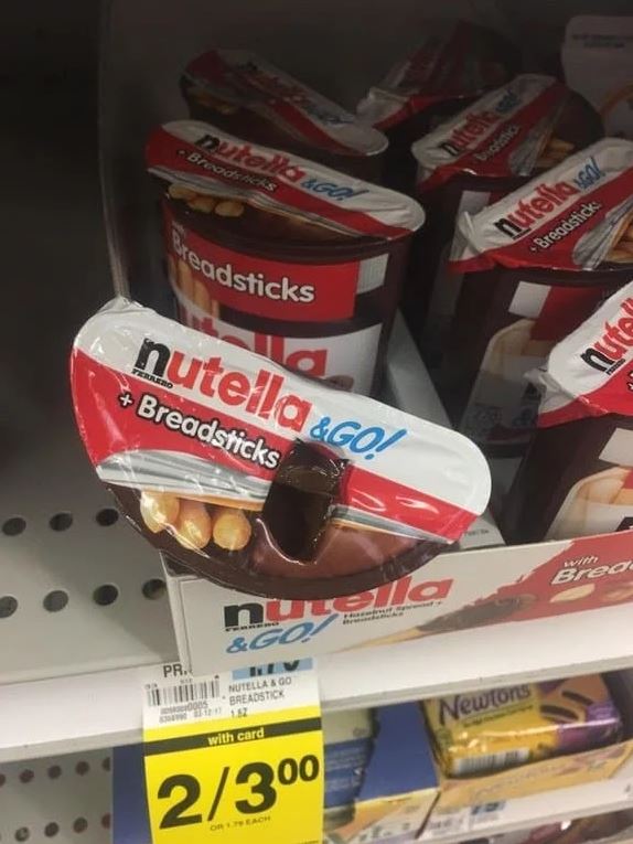 someone opened up all the Nutella packs and licked them