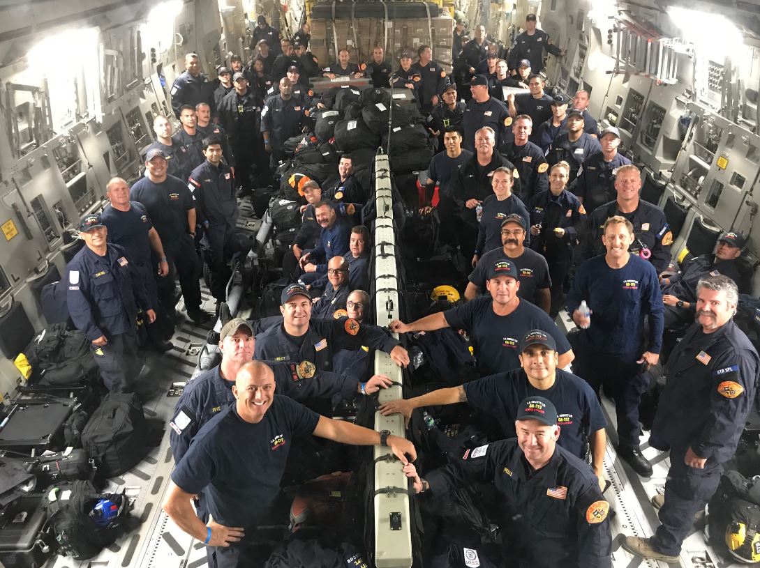 Los Angeles Urban Search and Rescue team on their way to help in Mexico City