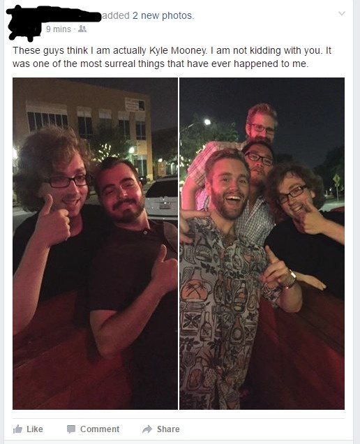 celebrity lookalike fun - added 2 new photos. 9 mins These guys think I am actually Kyle Mooney. I am not kidding with you. It was one of the most surreal things that have ever happened to me. Comment