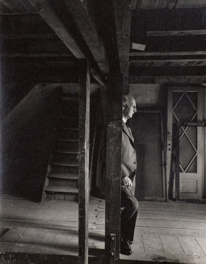 Otto Frank, Anne Frank’s father and the only surviving member of the Frank family revisiting the attic they spent the war in, May 3, 1960
