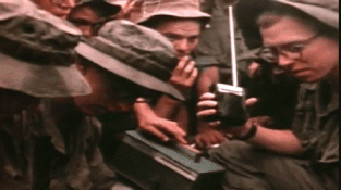 US soldiers in Vietnam hear the radio report that they’re going home