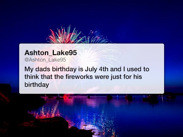 sky - Ashton_Lake95 My dads birthday is July 4th and I used to think that the fireworks were just for his birthday