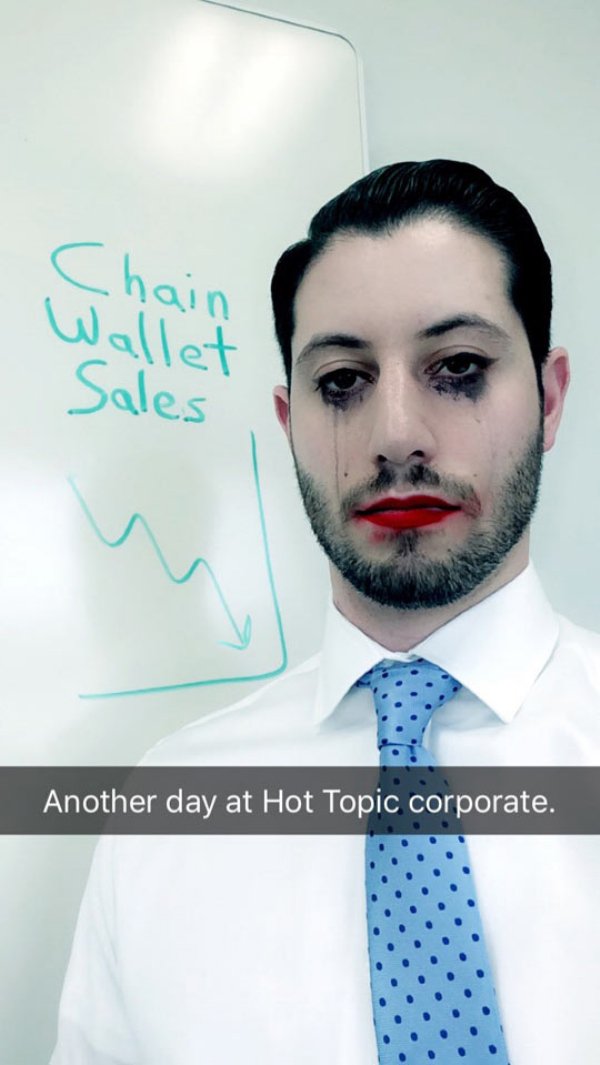 hot topic corporate - Chain Wallet Sales Another day at Hot Topic corporate.