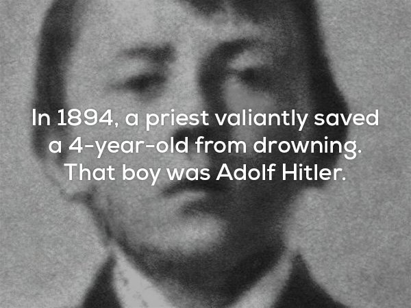 Disturbing fact about how a priest saved Adolf Hitler when he was 4 and drowning.